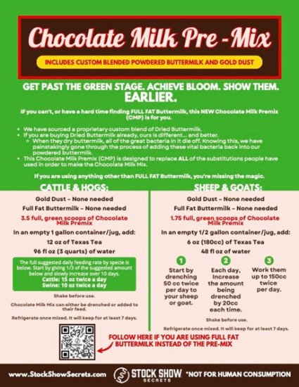 (image for) Chocolate Milk Pre-Mix 3# by Stock Show Secrets